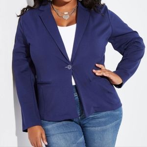(Dark Grey) Ashley Stewart Ponte Blazer, NOT Blue